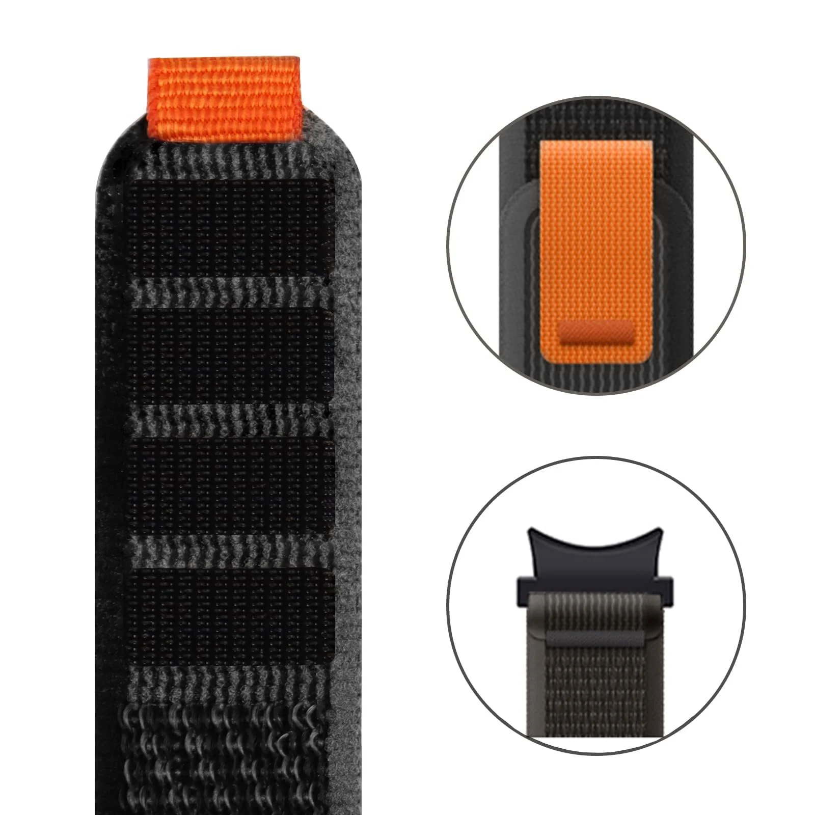 DL3 Mobilak No-Gap Nylon Watch Bands Compatible with Samsung Galaxy Watch 6 5 4 Band 40mm 44mm/Watch 5 Pro Band 45mm/Watch 6 4 Classic Band 42mm 43mm 46mm 47mm, Alpine Loop Woven Sport Strap Men Women - Trail Black