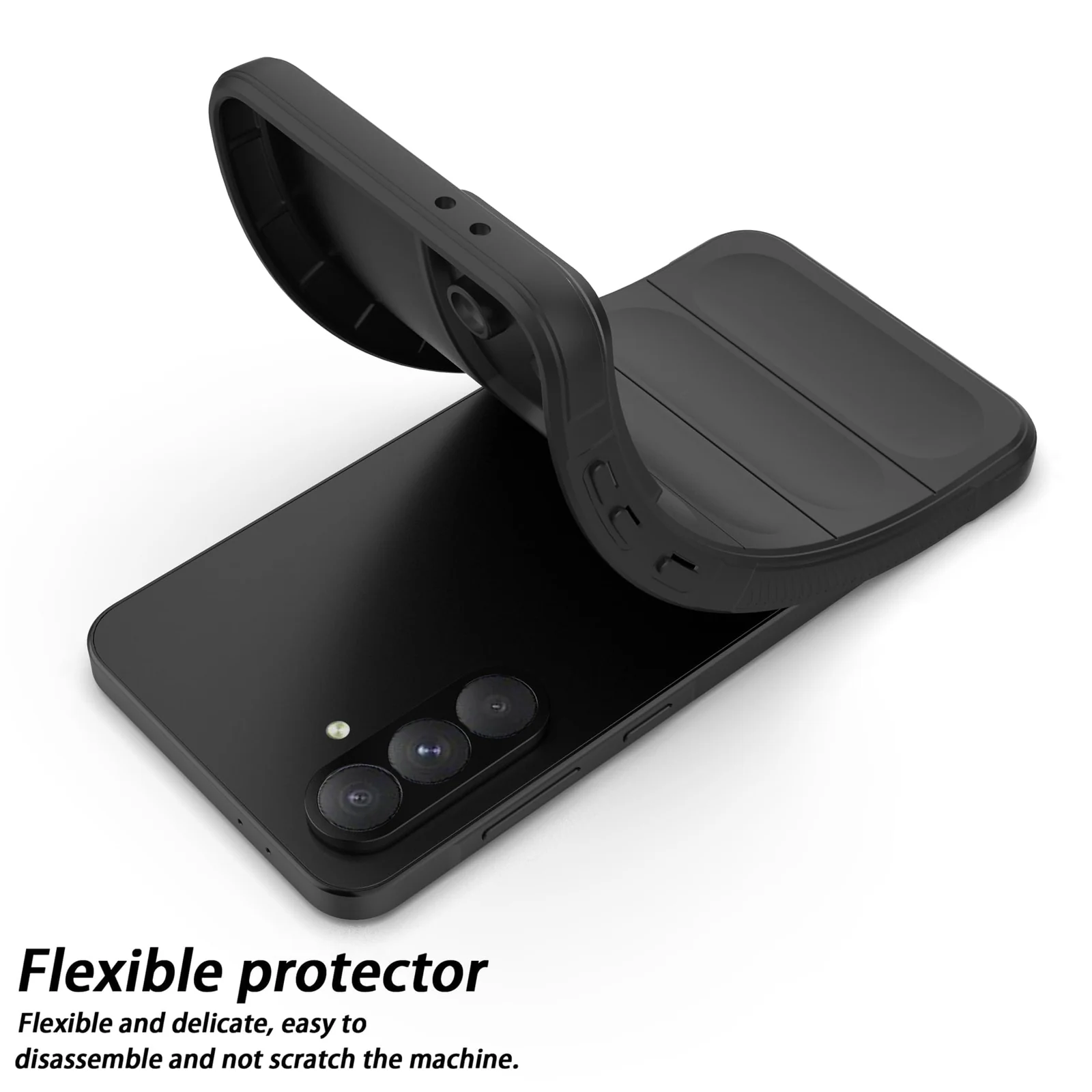 DL3 Mobilak Soft Silicone Protective Case for Samsung Galaxy A36 / Samsung Galaxy A56 with Camera Protection - Black