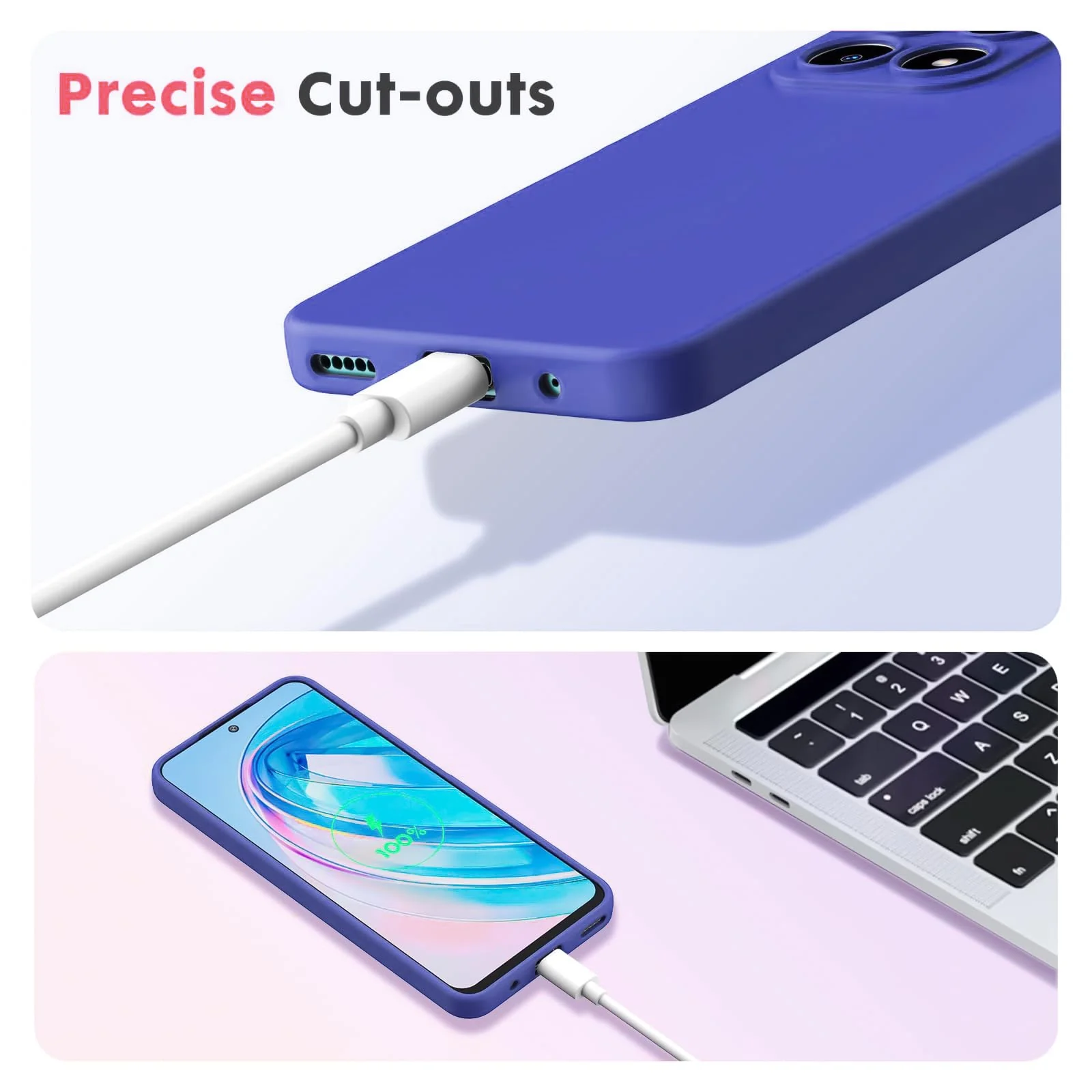 DL3 Mobilak Liquid Silicone Protective Case with Soft Microfiber Lining with Full Camera Protection for Honor X8A - Light Blue