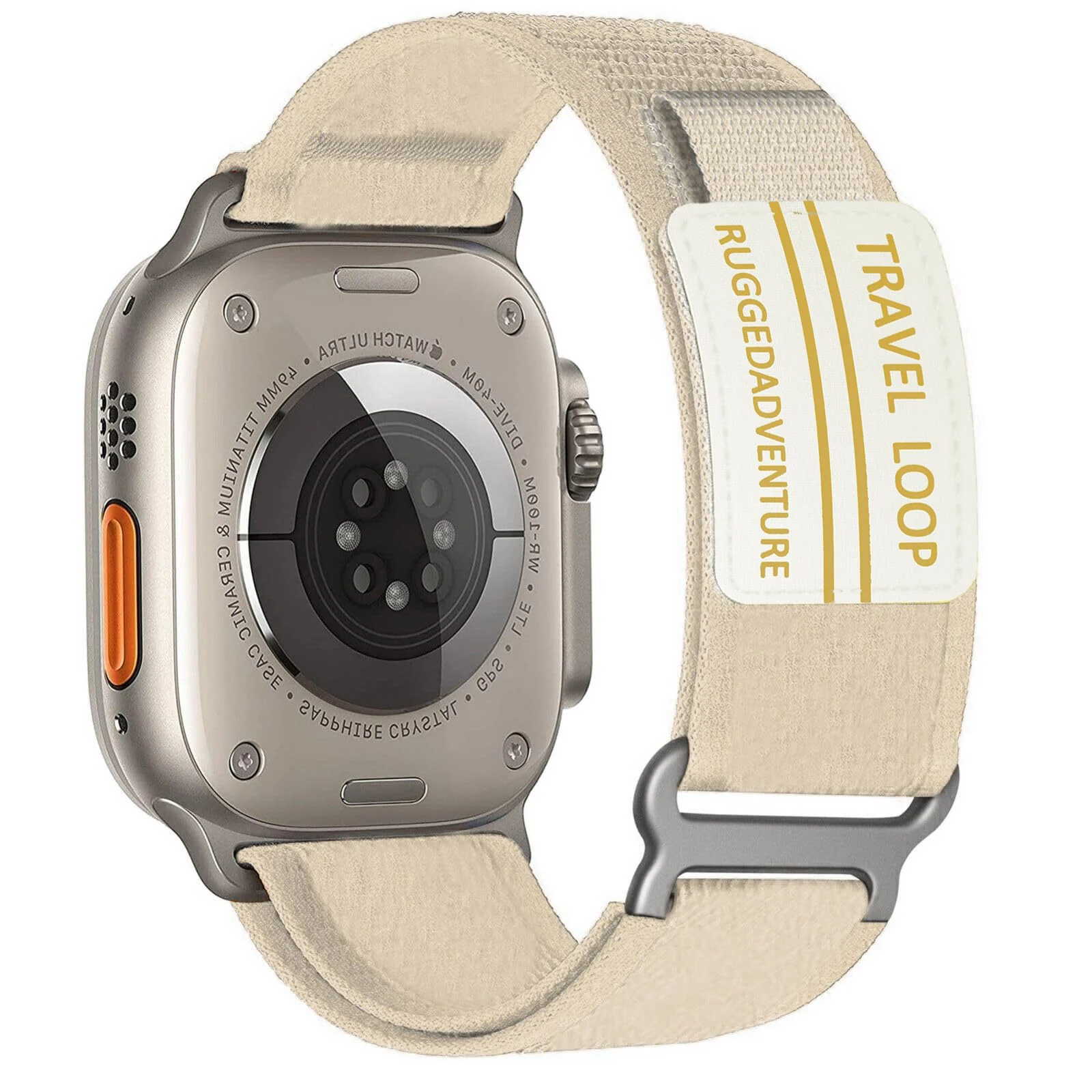Apple Watch Ultra 49MM 45MM 44MM 42MM iWatch — DL3 Mobilak Trail Loop for Apple Watch Ultra Band 49mm 45mm 44mm 42mm iWatch Band Men Women, Rugged Sport Strap Nylon Wristband for iWatch Ultra 2 Bands Series 9 8 7 6 5 4 3 2 1 SE (Cream)