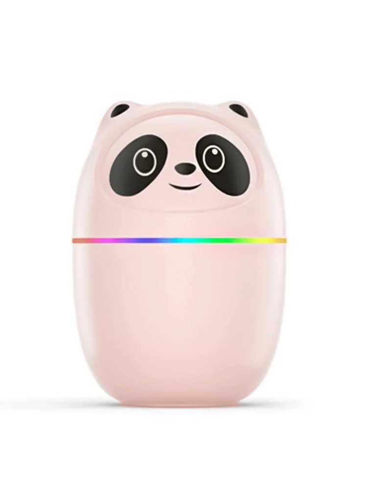 Mobigon Wood Cool Mist Ultrasonic Humidifier for Room Moisture, Aroma Diffuser for Home, 220ml Essential Oil Diffuser with 7 Colorful Night Light, Auto Shut-Off, Home, Office, car - Pink