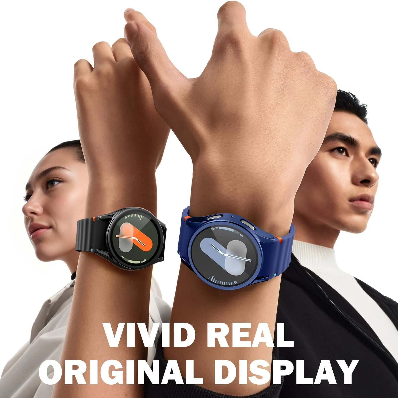 DL3 Mobilak Case for Samsung Galaxy Watch 7 44mm, with Built in Screen Protector, TPU Watch Case, [Full Coverage], Shockproof Cover, High Definition Cover, Protective Case for Watch7 44 mm - Blue