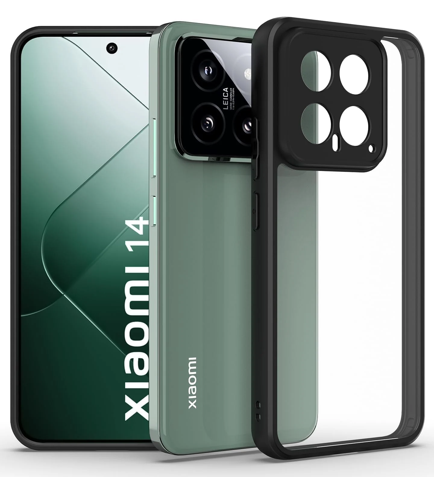 DL3 Mobilak Clear TPU Case for Xiaomi 14, Camera protection, Shock-absorbing protection, Scratch-resistant surface - Black