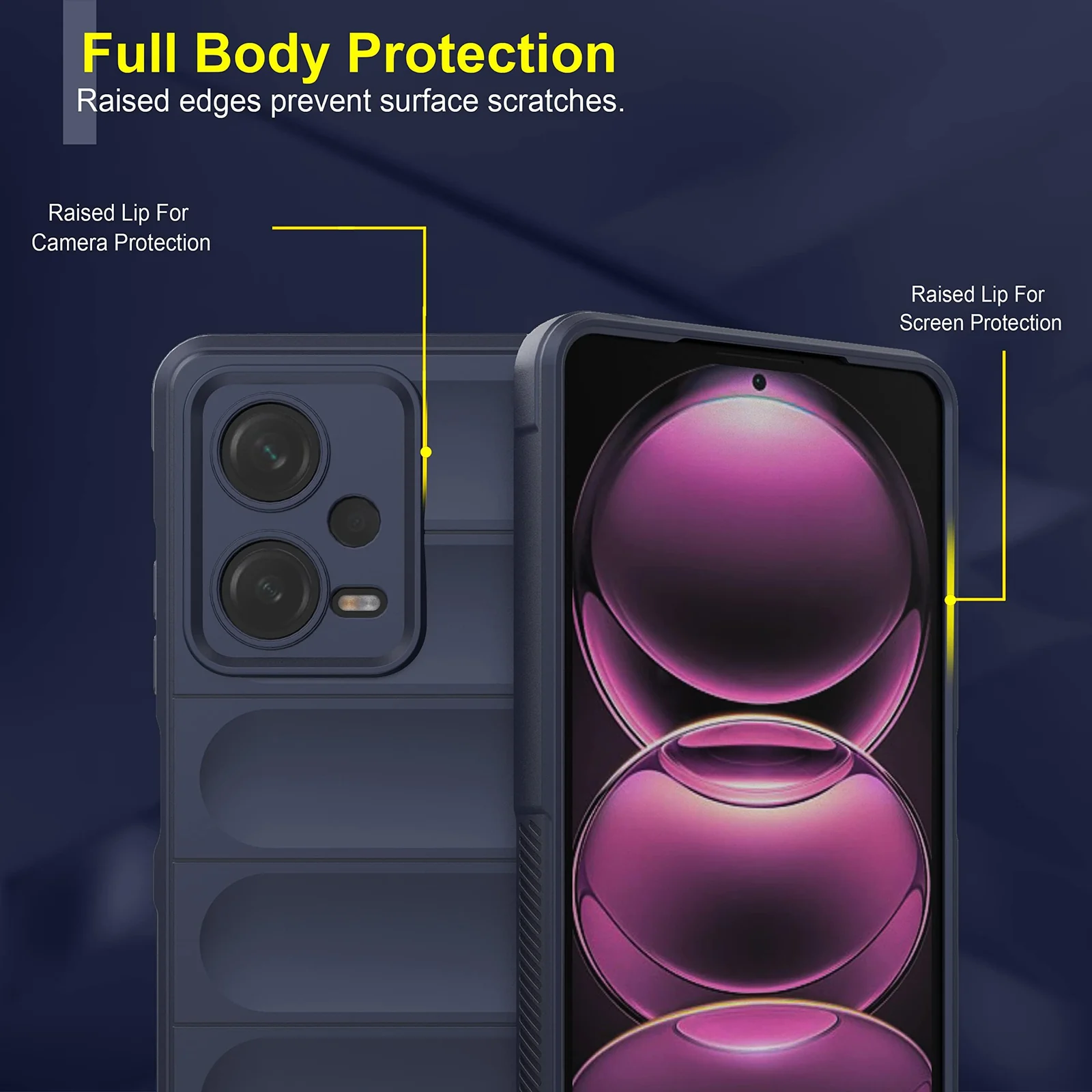 DL3 Mobilak Soft Silicone Protective Case for Xiaomi Redmi Note 12 5G / Poco X5 5G with Camera Protection and Shockproof Design - Blue