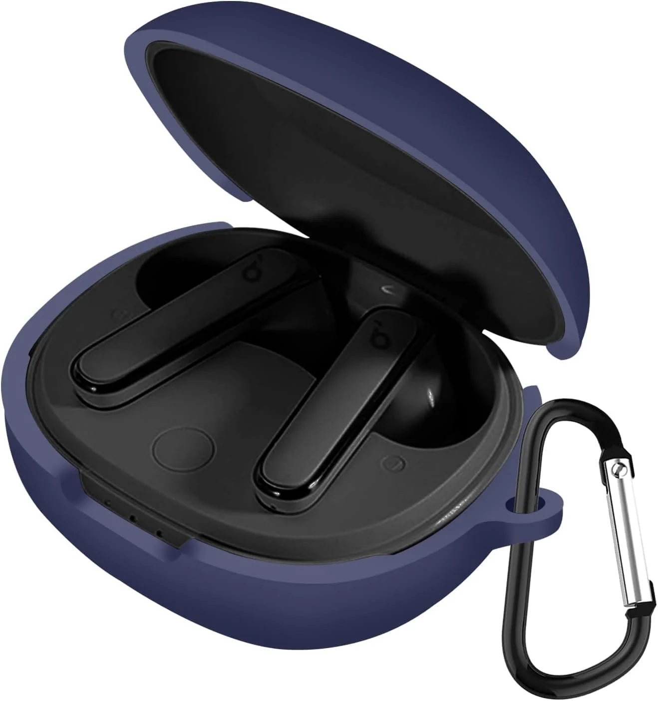 DL3 Mobilak Silicone Case Compatible with Soundcore Life P3 Earbuds, Soft Silicone Protective Case Cover, Shockproof Sleeve with Carabiner - Blue