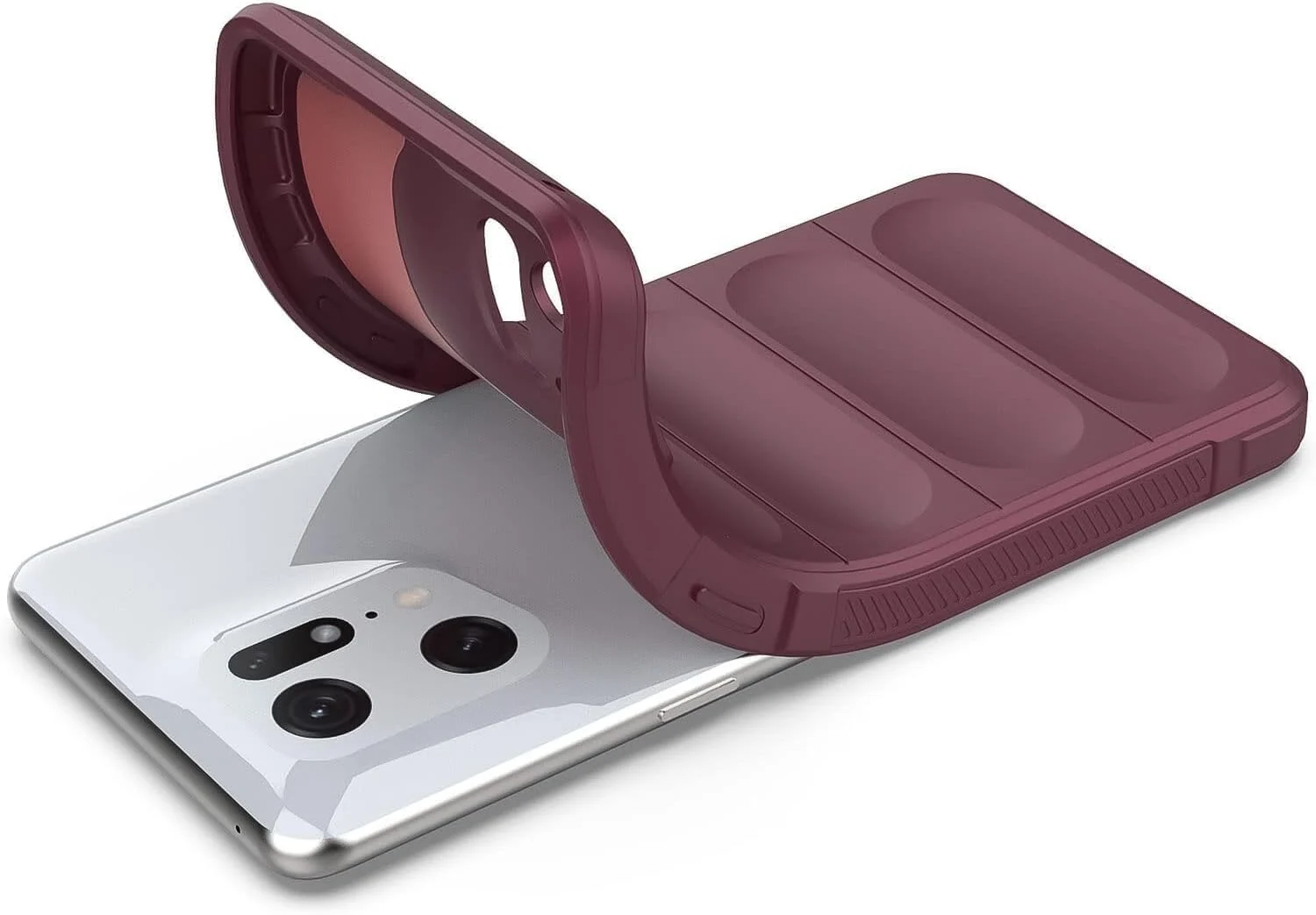 DL3 Mobilak Rugged Protective Case for OPPO Find X5, Camera protection, Shock-absorbing protection, Non-slip grip - Wine red