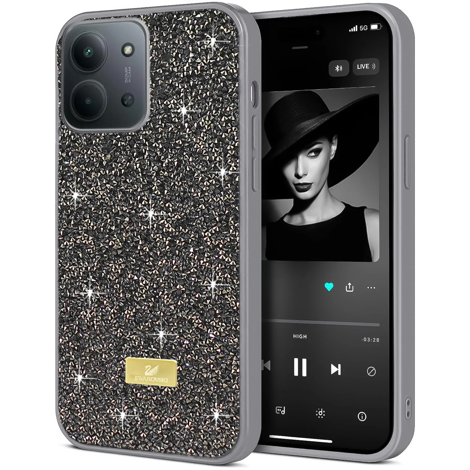 Xiaomi Redmi 15C 4G / 5G — DL3 Mobilak Glitter Protective Case for Xiaomi Redmi 15C 4G / 5G, Supports wireless charging, Shock-absorbing protection, Scratch-resistant surface