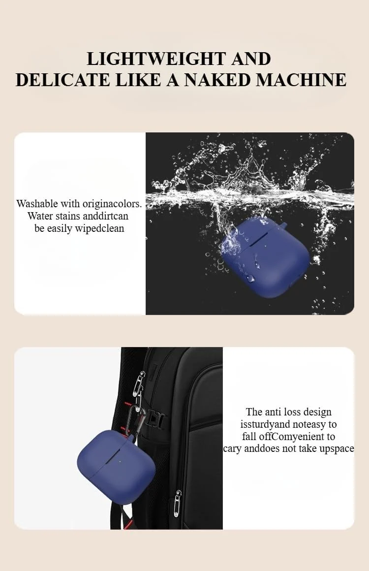 DL3 Mobilak Silicone Case Compatible with Oraimo Freepods Neo OTW-330S Earbuds, Soft Silicone Protective Case Cover, Shockproof Sleeve with Carabiner For Oraimo Freepods Neo OTW-330S - Blue
