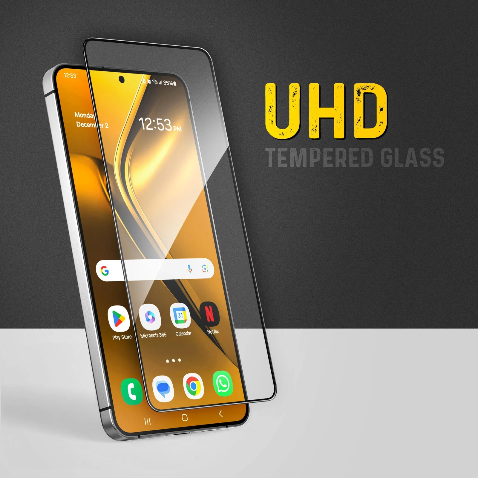 DL3 Mobilak Screen Protector for Samsung Galaxy S25 / Samsung Galaxy S24, Tempered Glass Screen Saver Premium HD Protective, Scratch Resistant, NO-Bubble, 9H Hardness, Full Coverage Film - Clear