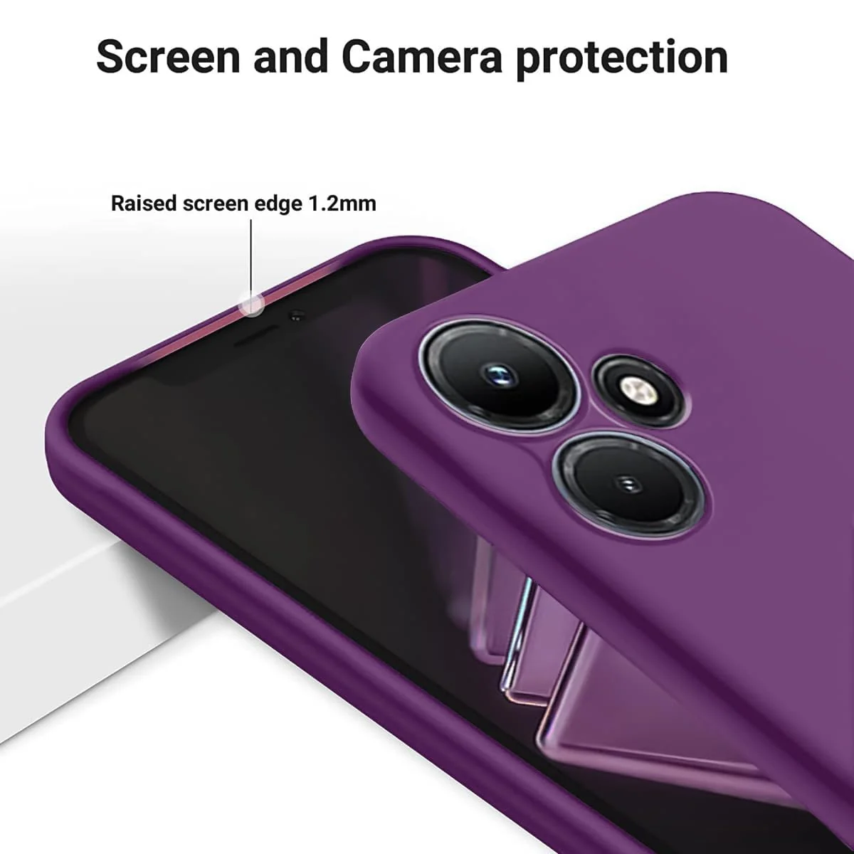 DL3 Mobilak Liquid Silicone Protective Case with Soft Microfiber Lining with Full Camera Protection for Infinix Hot 30i - Violet