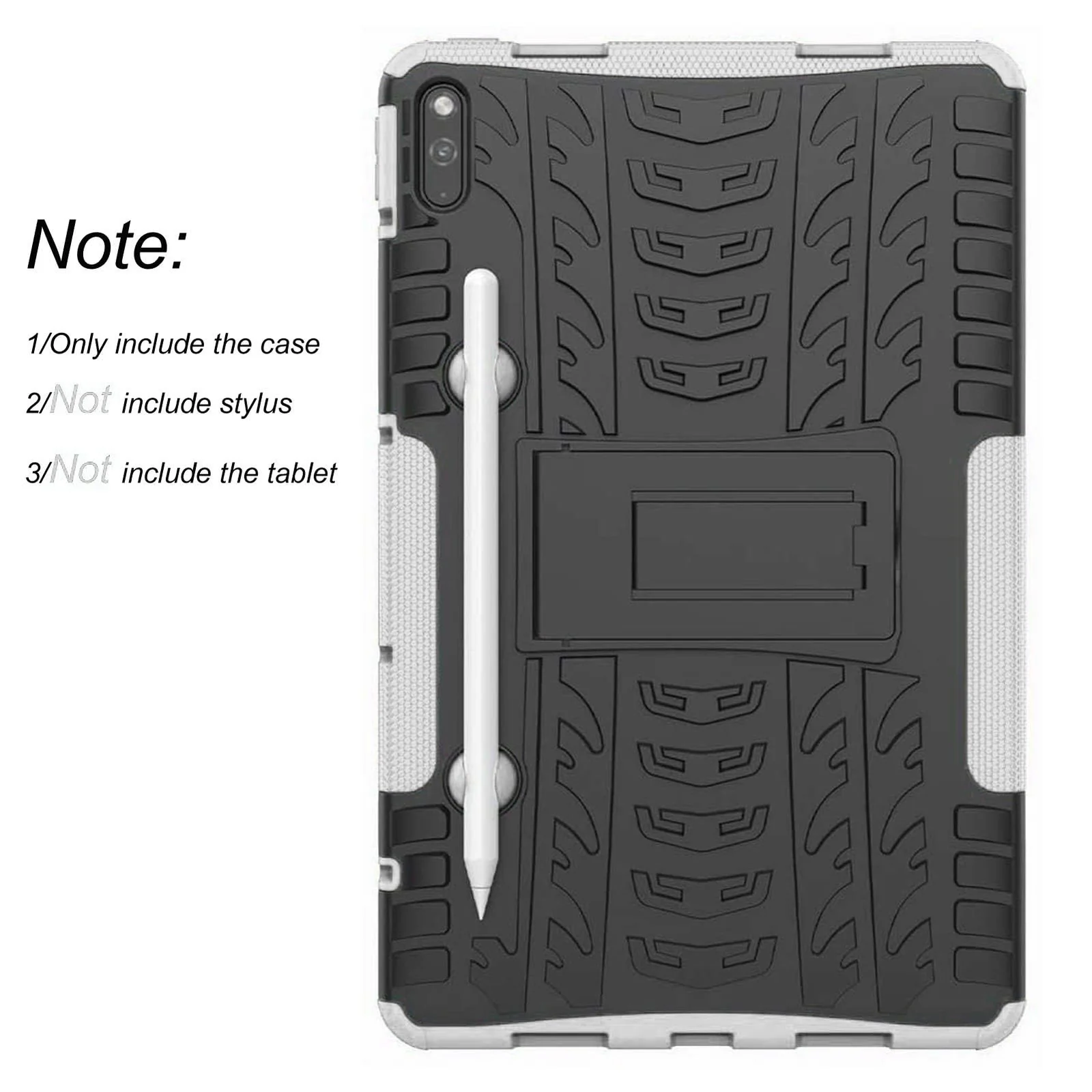 DL3 Mobilak Case For Huawei Matepad 10.4 Inch 2022/2020 tablet, Hybrid Rugged Armor Heavy Duty 2 in 1 TPU + PC Combo Dual Layer Shockproof Case with Kickstand - White