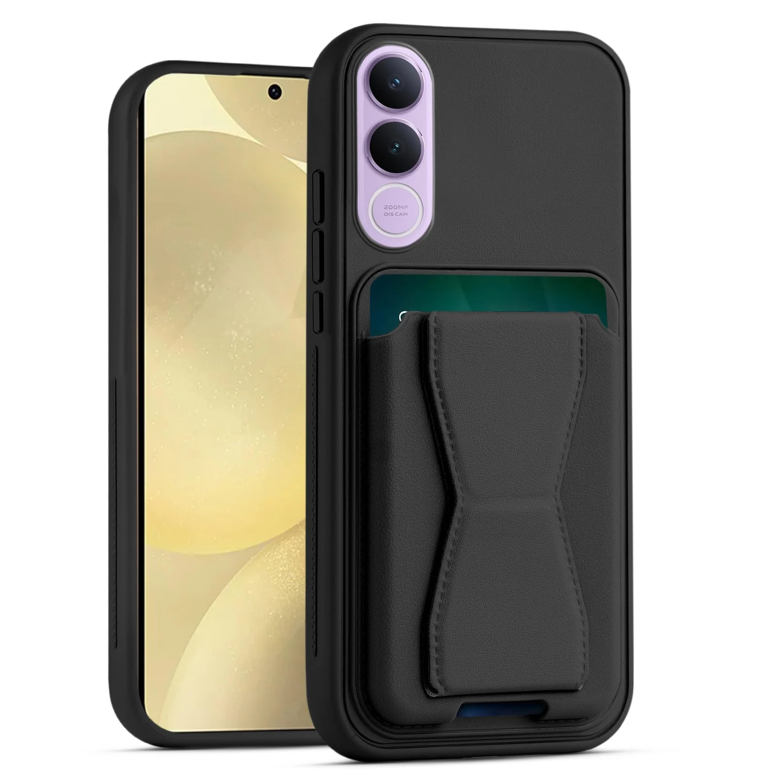 Dl3 Mobilak Leather Wallet Case Compatible with VIVO V70 FE, Leather Back Cover With TPU Frame, Shockproof Protective Phone Case with Card Holder Stand - Brown
