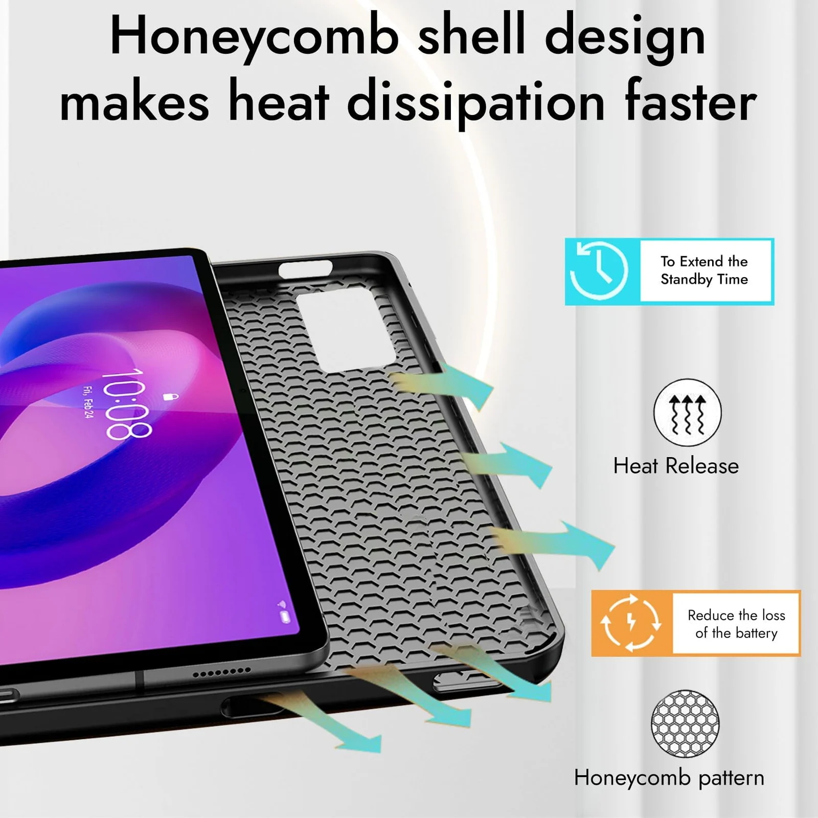 "DL3 Mobilak Lenovo Tab M11/Tab K11 LTE 11"" 2024 TB330FU Tablet Cover Case with Pencil Holder, Soft TPU Back Trifold Stand Protective Smart Cover Flip, Auto Wake&Sleep - Black"