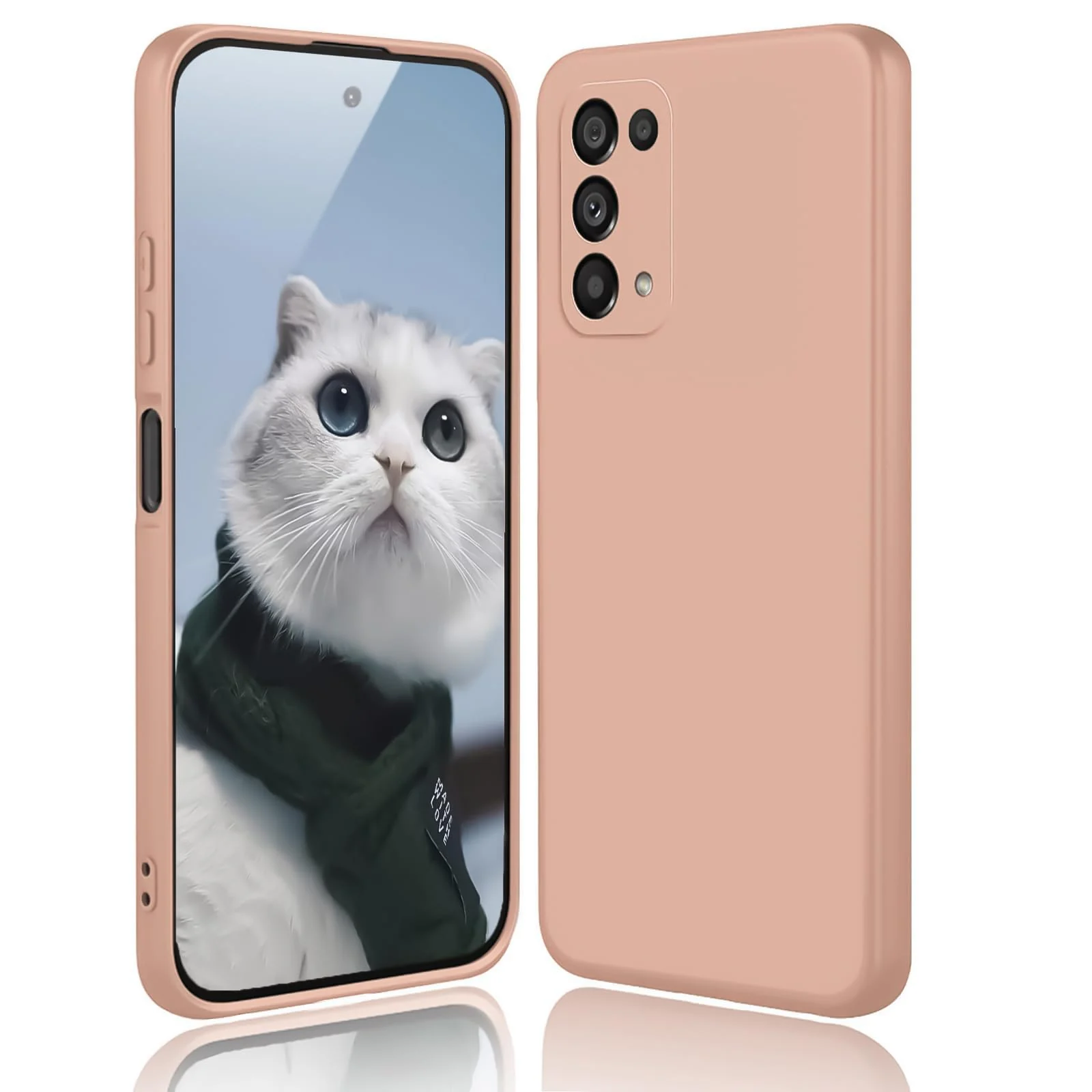 DL3 Mobilak Liquid Silicone Protective Case with Soft Microfiber Lining with Full Camera Protection for realme 7 Pro - Light Orange