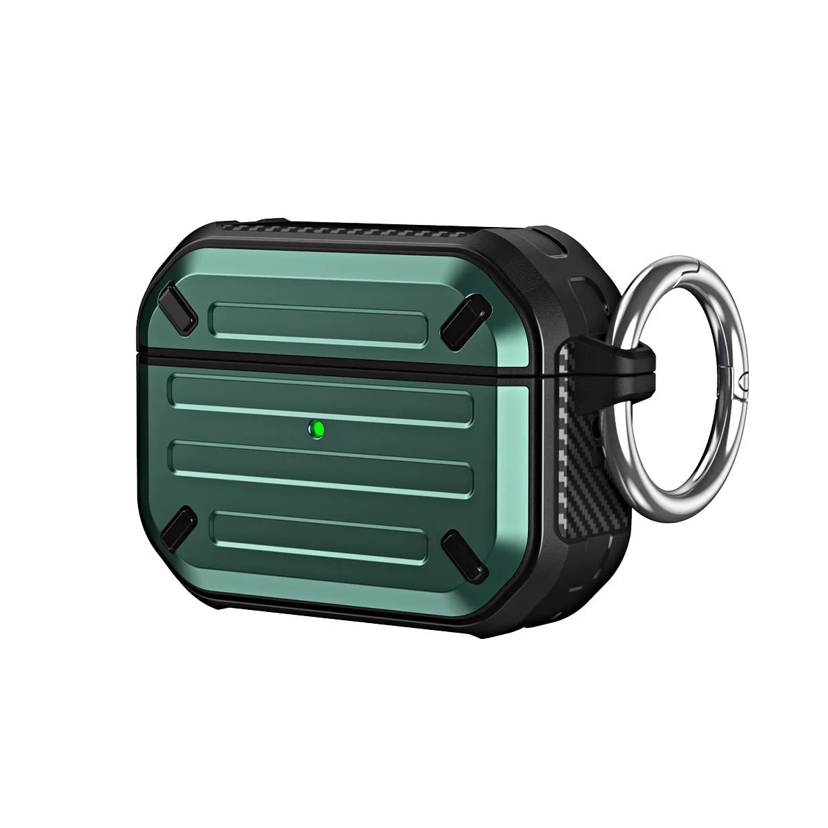 DL3 Mobilak Compatible with AirPods Pro 2 Case Cover Rugged Armor Hard Shell Shockproof Apple Airpod Pro 2nd 2022 Protective Case Replacement Support Wireless Charging Keychain Lanyard - Green