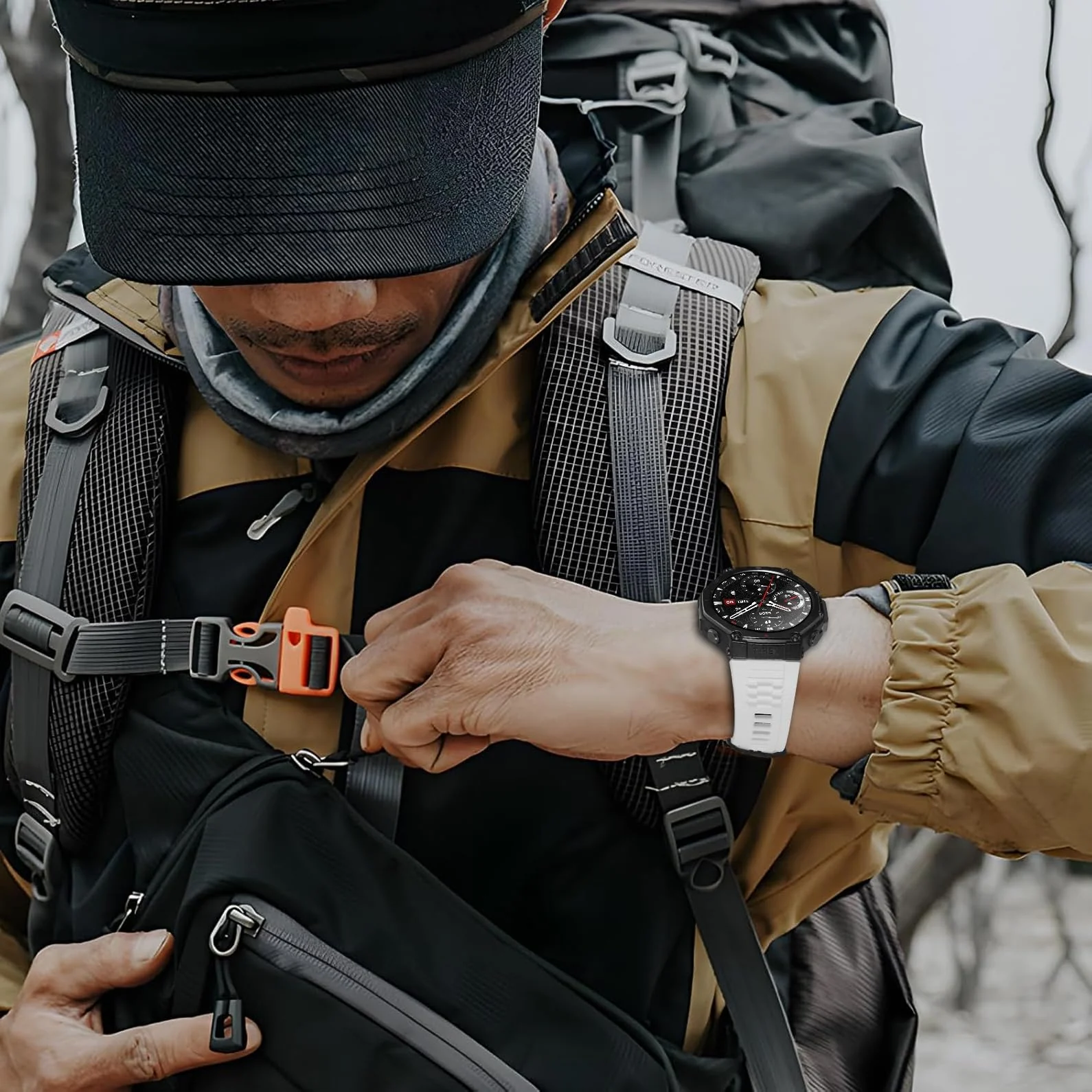 DL3 Mobilak Strap Compatible with Amazfit T-Rex 3, Men Women Sport Waterproof Soft Breathable Silicone Watch Bands Compatible with Amazfit T-Rex 3 with 1 Install Tool - White