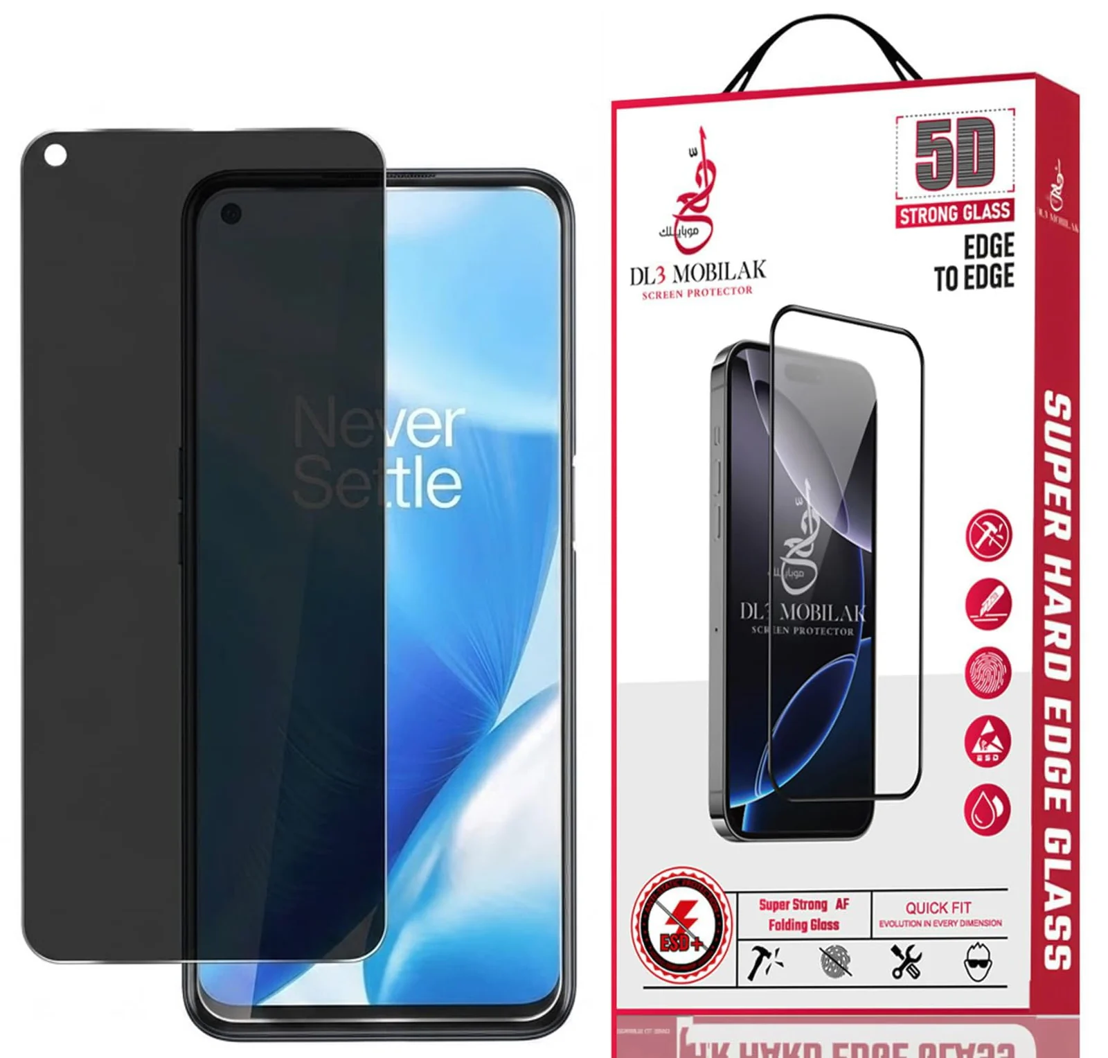 DL3 MOBILAK Anti-Spy 9H Tempered Glass Screen Protector for OPPO Reno 6 4G and Reno 5 4G - Black