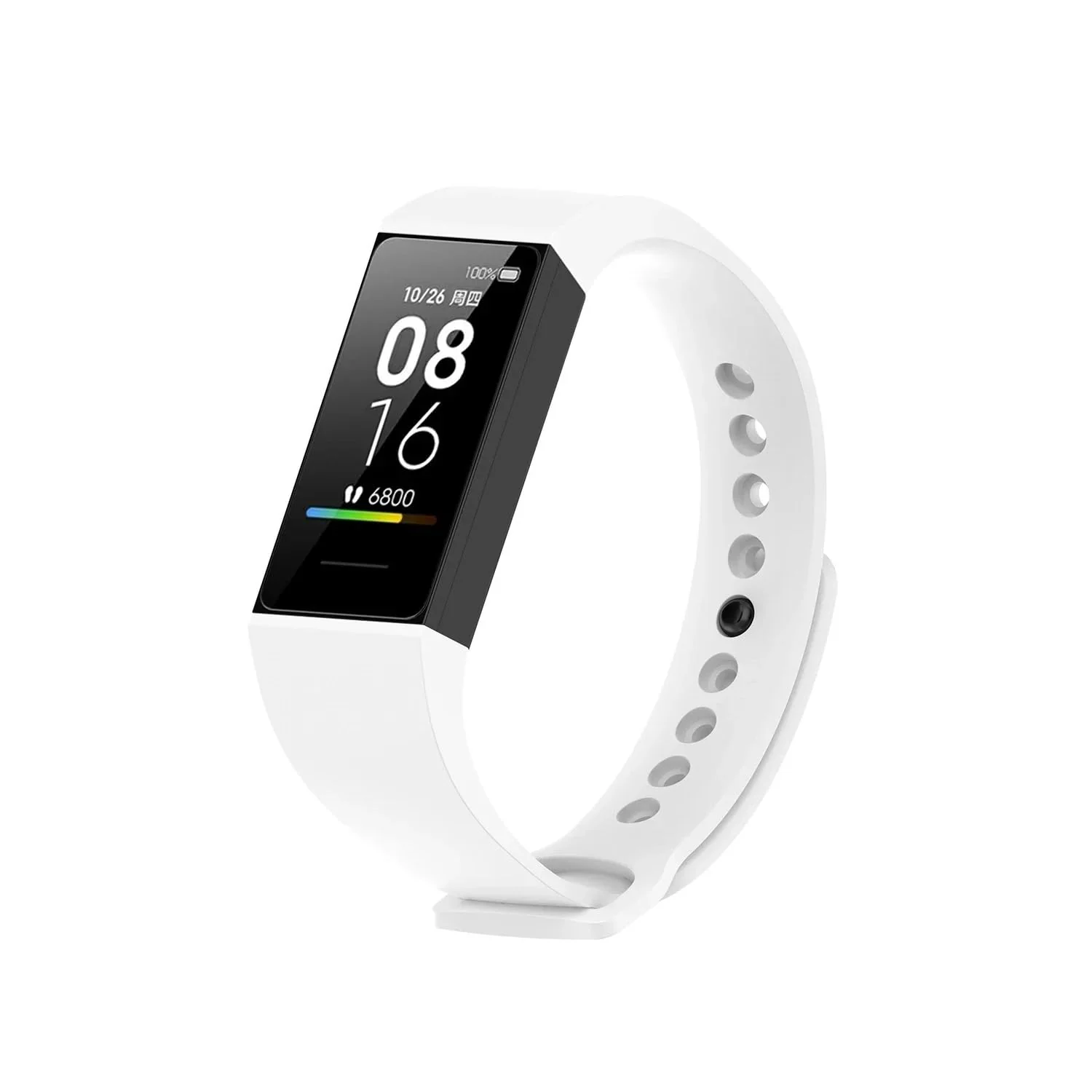 DL3 Mobilak Smart Watch Strap for Xiaomi Mi Band 4C & Redmi Smart Band, Sport Silicone Watch Band Wrist Strap, Replacement Bracelet Wristband Wrist Strap - White