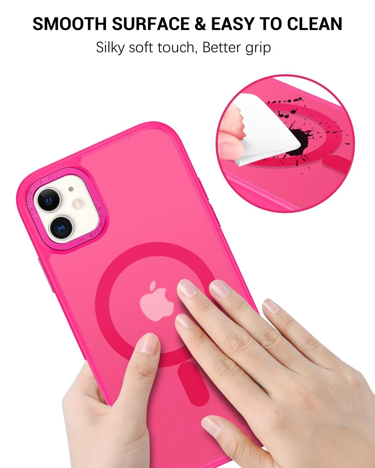 DL3 Mobilak Case for iPhone 11 (6.1 inch) Case Magnetic Translucent Matte Phone Cases [Compatible with MagSafe] Thin Slim Fit Shockproof Hard Protective Cover for Men Girls - Hot Pink