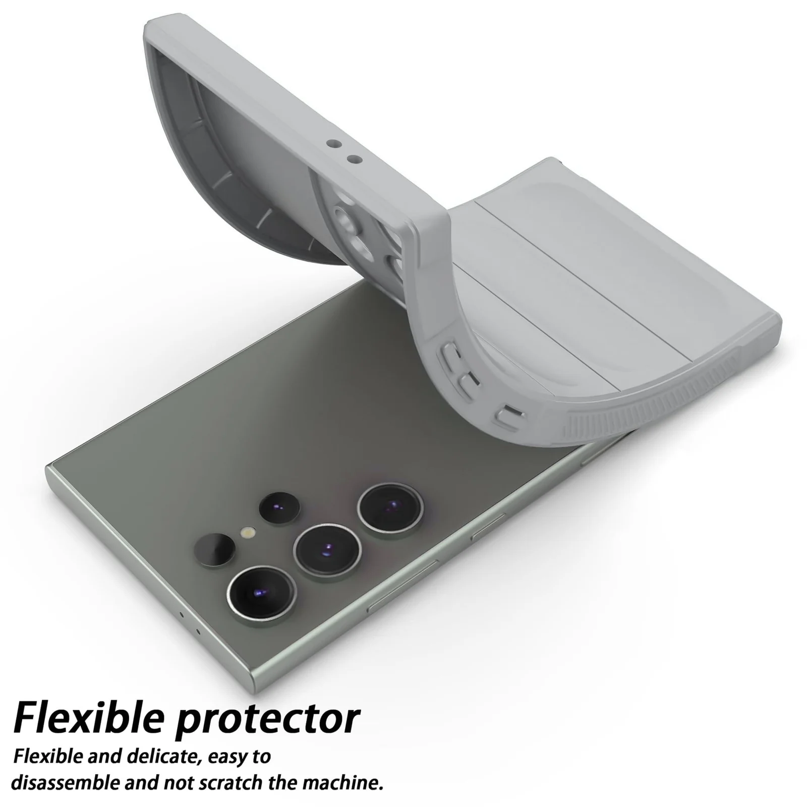 DL3 Mobilak Rugged Protective Case for Samsung Galaxy S24 Ultra, Camera protection, Shock-absorbing protection, Non-slip grip - Gray
