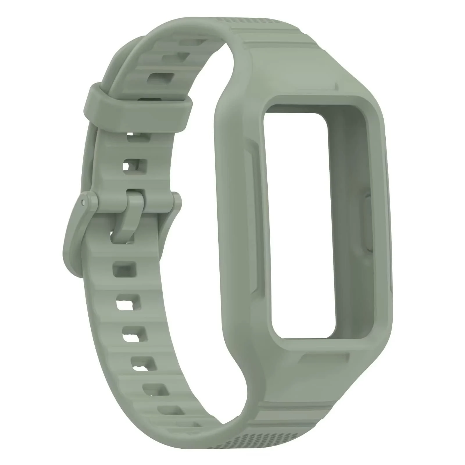 DL3 Mobilak Strap Compatible with Huawei Band 10/9/8/7/6/6 Pro, Adjustable Replacement Strap - Silicone Replacement Wrist Strap With Built-in Case Cover For Honor Band 6/7 - Black - Green