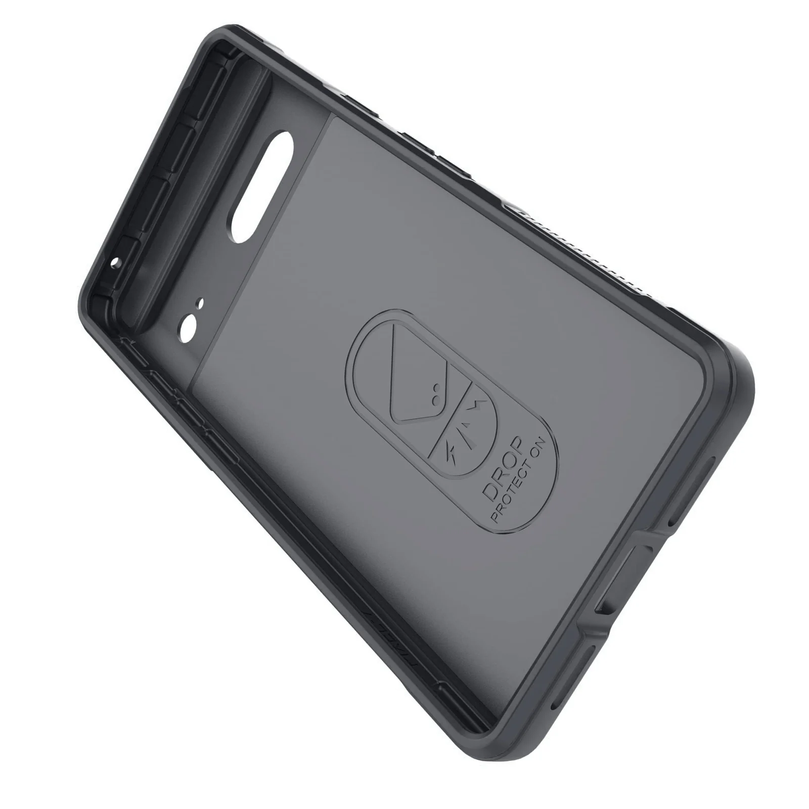 DL3 Mobilak Flexible Silicone and TPU Protective Case with Camera Protection for Google Pixel 7 - Dark Gray
