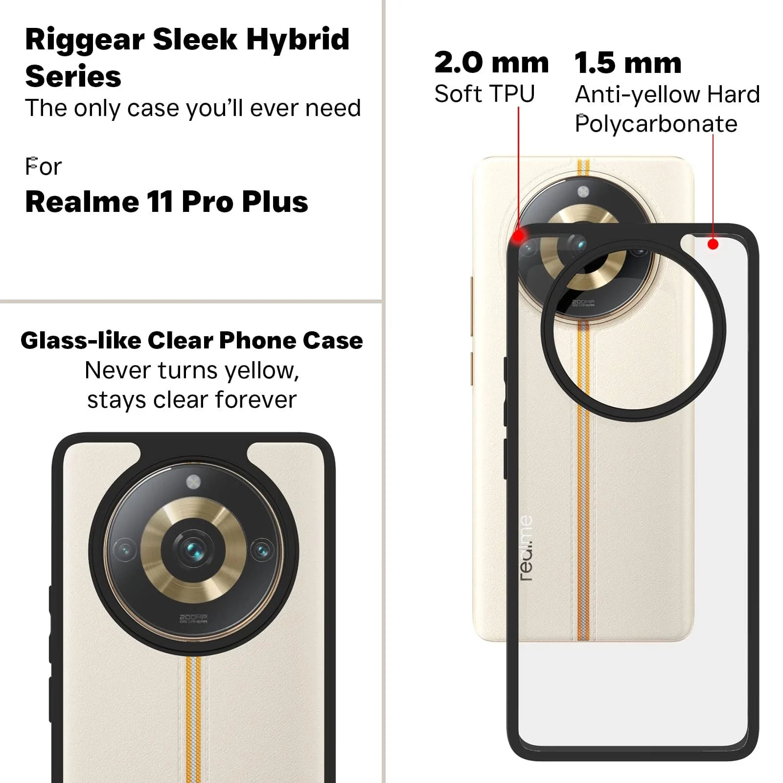 DL3 Mobilak Compatible with realme 11 Pro & realme 11 Pro+ Plus 5G Case, Military-Grade Shockproof Anti-Yellowing, Slim Protective Phone Case Full Bumper Cover - Black