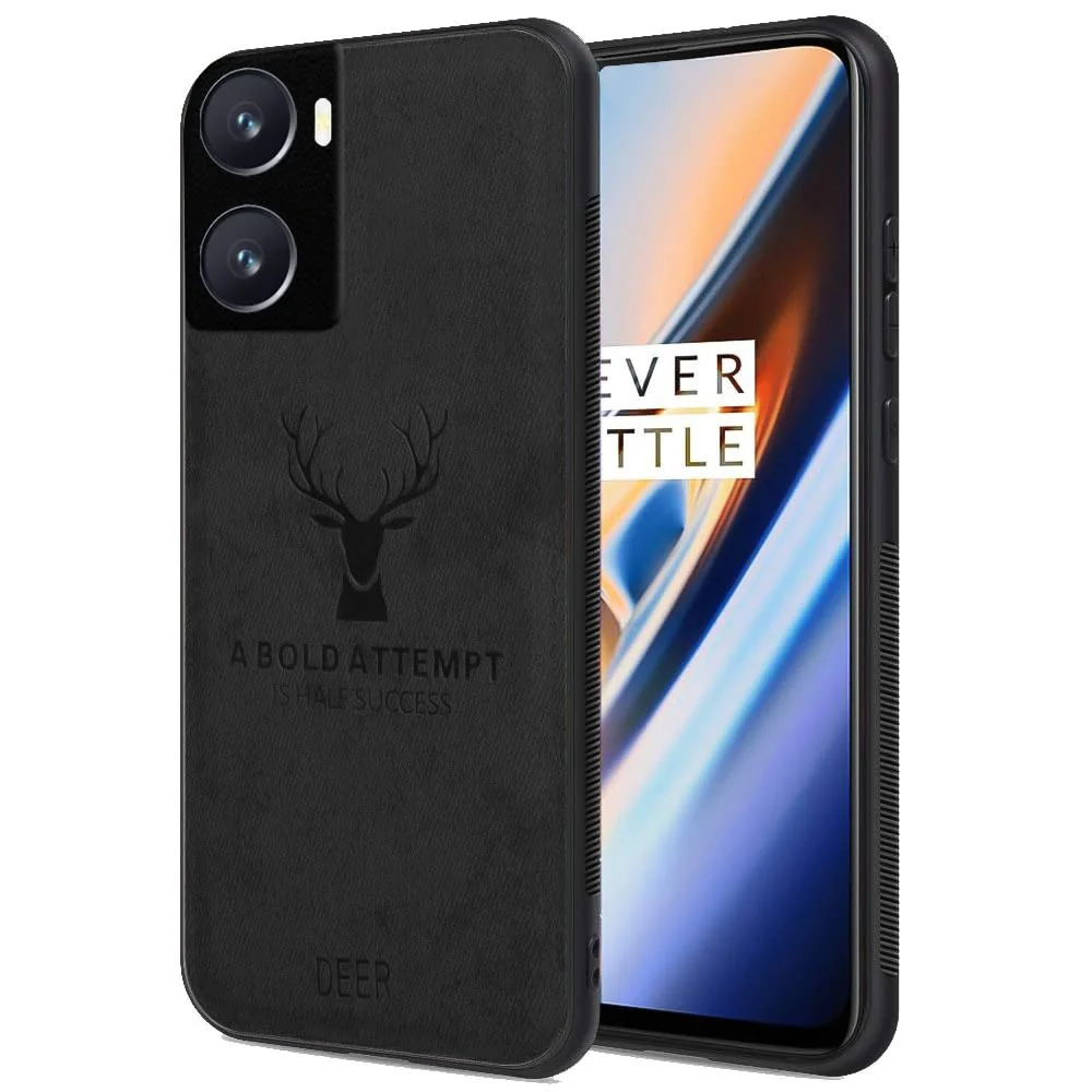 Dl3 Mobilak Case For OPPO A77 4G / A57 4G / A57s / A77s Luxury Soft Texture Deer Patterned TPU Leather Protective, Dirt-Resistant, Anti-Shock, Anti-Fingerprint, Cover Full Body Protective (Brown)