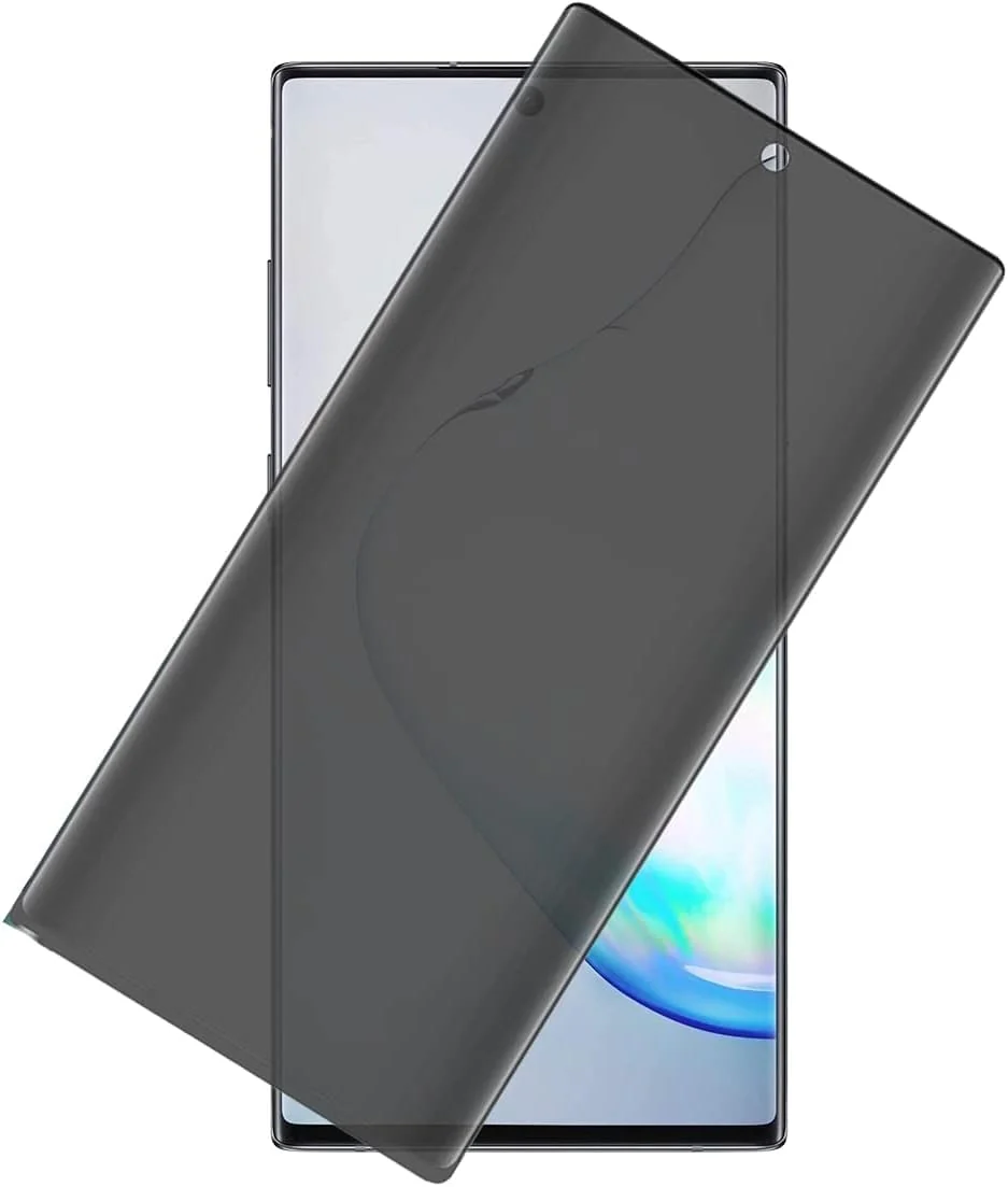 DL3 Mobilak Samsung Galaxy Note10 Plus Privacy Screen Protector, Anti-Spy 9H Hardness Tempered Glass Film [Case Friendly] [Bubble Free] - Black