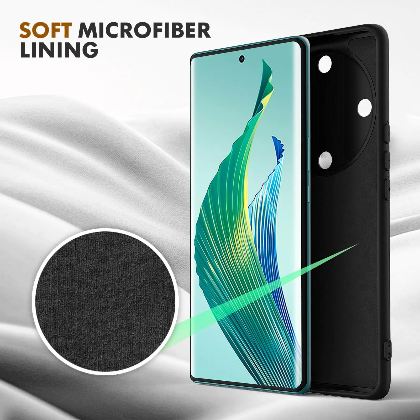 DL3 Mobilak Soft Silicone Protective Case for Honor X9a with Microfiber Lining and Shockproof Design - Black