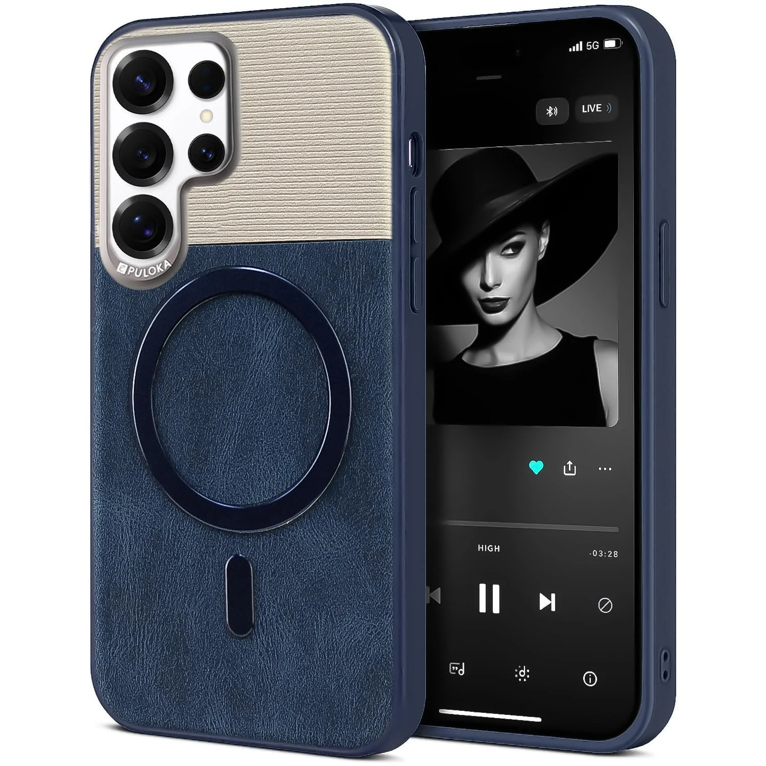 Dl3 Mobilak Premium Leather Magnetic Case for Samsung Galaxy S26 Ultra Compatible with MagSafe – Shockproof Protective Cover with Full Camera Protection, Slim Luxury Design (Black)
