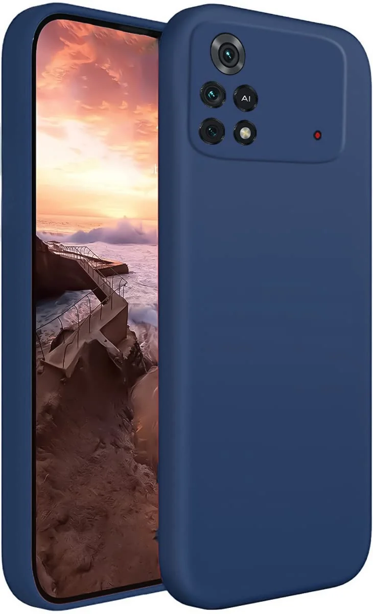 Dl3 Mobilak Xiaomi Poco M4 Pro Case,Soft Flexible Silicone Gel Rubber Bumper Cover,Slim Fit Full Body Shockproof Protective Phone Case (Royal Blue)