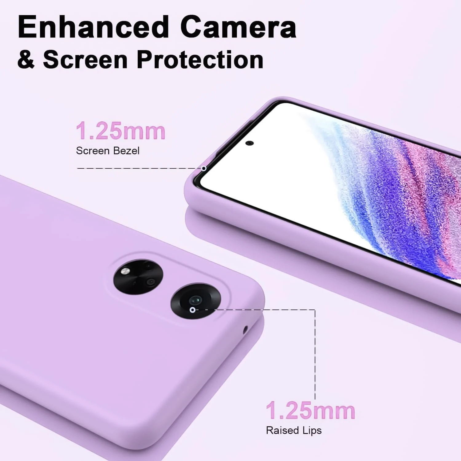 DL3 Mobilak Silicone Protective Case for Huawei nova 10 SE, Shock-absorbing protection, Scratch-resistant surface, Soft microfiber lining - Light Purple