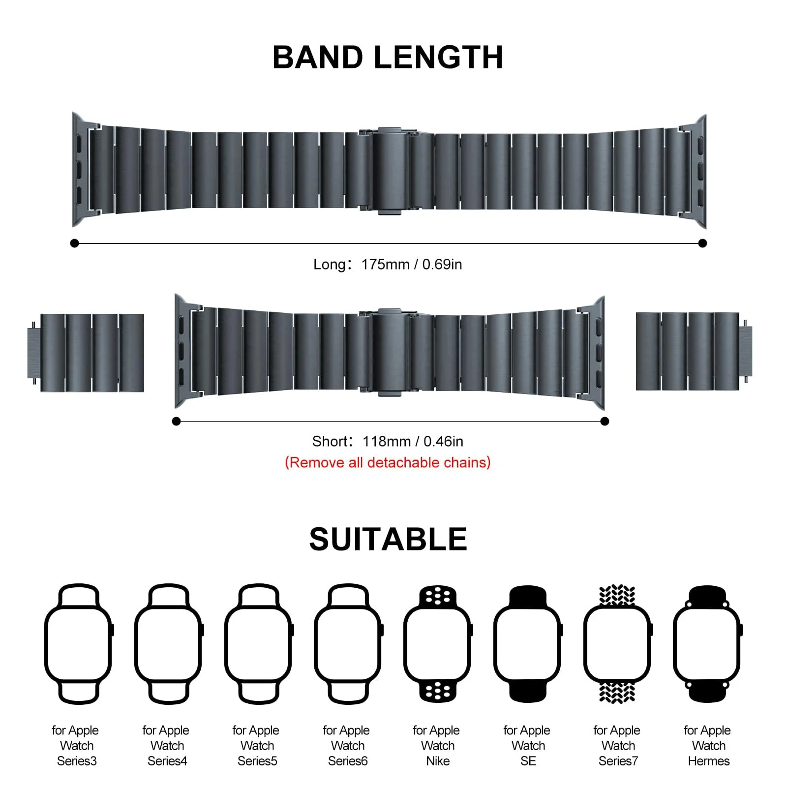 DL3 Mobilak Band For Apple Watch Ultra Band 49mm 45mm 44mm 42mm 41mm 40mm 38mm, Metal Stainless Steel Strap for Apple Watch Series 8 Ultra 7 6 5 4 3 2 1 Se (42MM/44MM/45MM/49MM) - Dark Grey