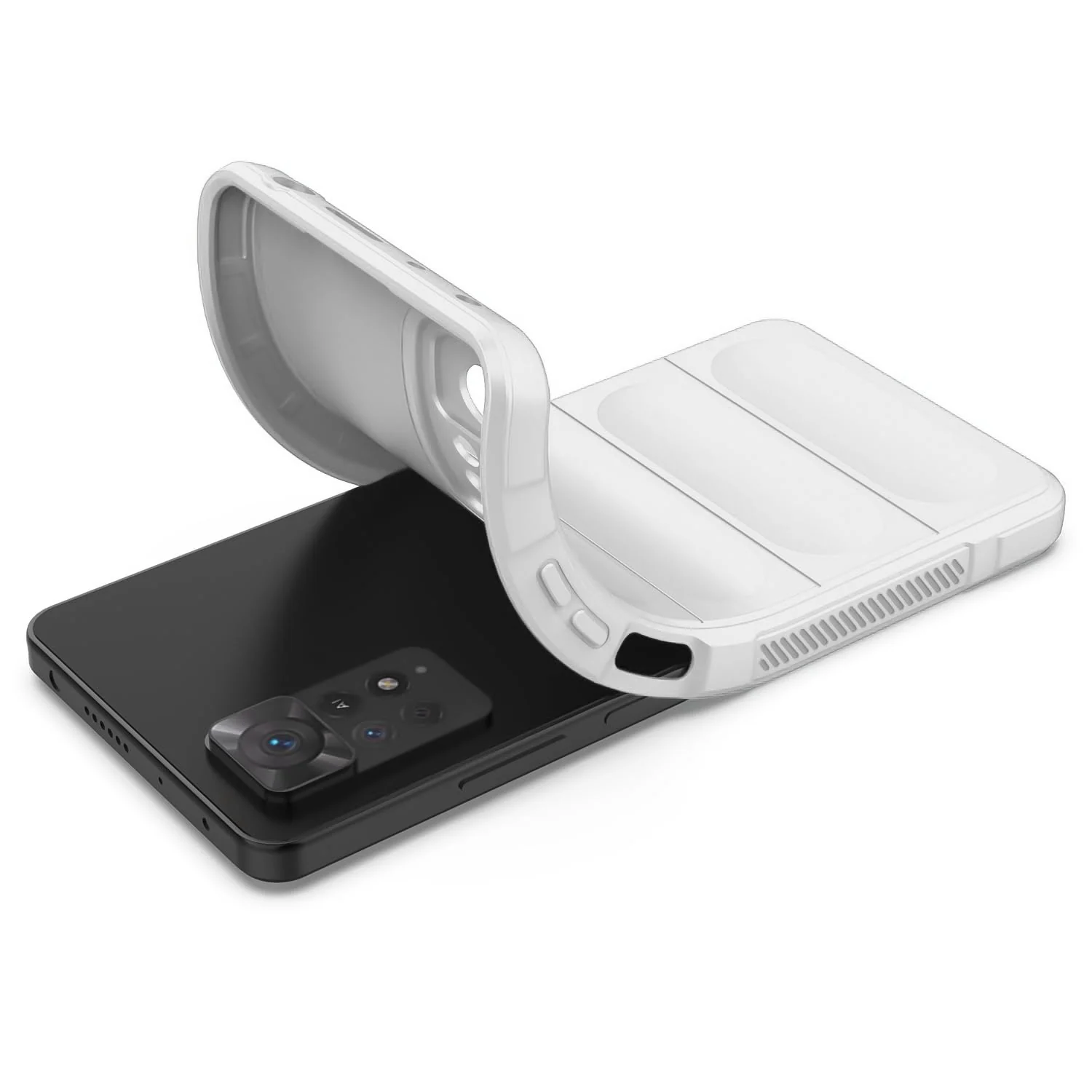 DL3 Mobilak Flexible Silicone and TPU Protective Case with Camera Protection for Xiaomi Redmi Note 11 4G / Note 11S - White