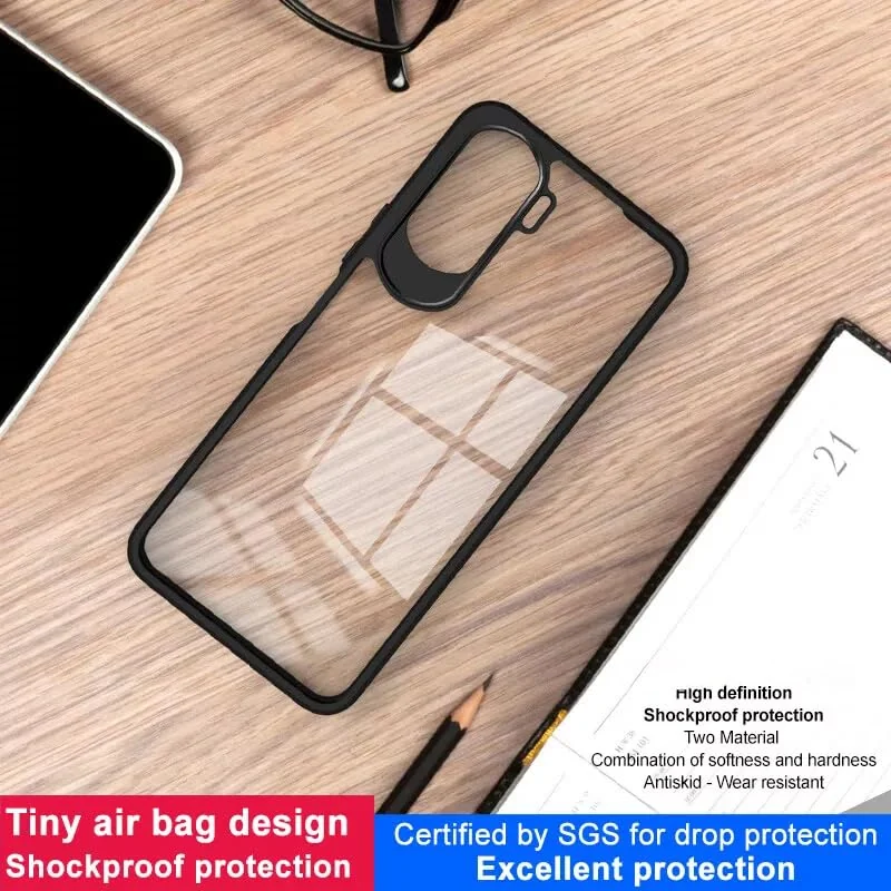 DL3 Mobilak Compatible with Honor 90 Lite/Honor X50i Case Transparent, Military-Grade Shockproof Anti-Yellowing, Slim Protective Phone Case Full Bumper Cover With Camera Lens Protective - Black