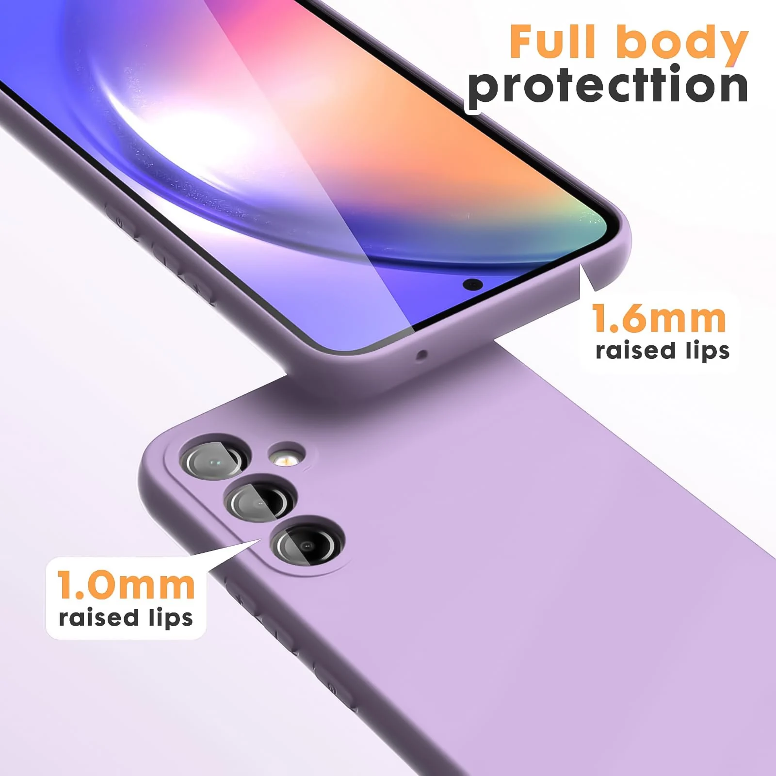 DL3 Mobilak Silicone Protective Case for Samsung Galaxy A24 4G, Shock-absorbing protection, Scratch-resistant surface, Soft microfiber lining - Lavender