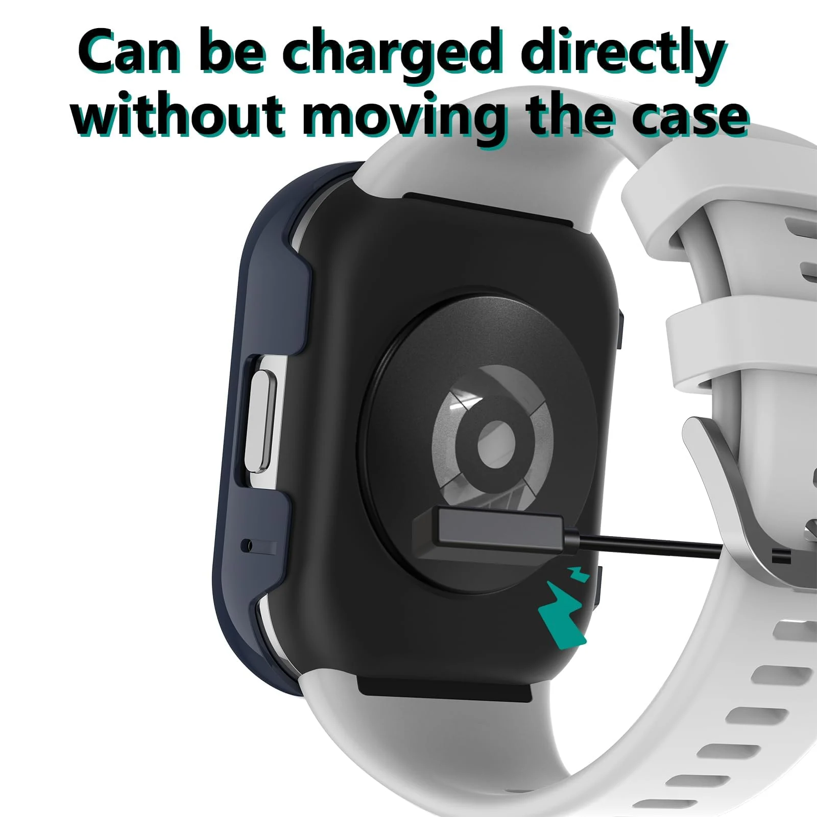 DL3 Mobilak Protective Case Compatible with Xiaomi Redmi Watch 3 Lite/Redmi Watch 3 Active 9H Hardness PC Case Bumper Full Slim Protective Cover with Tempered Glass - Blue