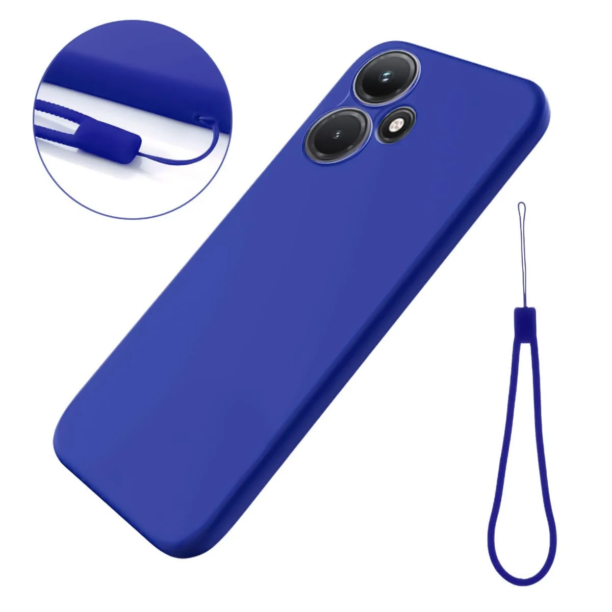 DL3 Mobilak Liquid Silicone Protective Case with Soft Microfiber Lining with Full Camera Protection for Infinix Hot 30i - Pepsi