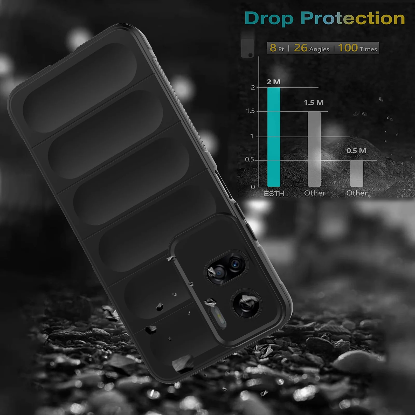 DL3 Mobilak Rugged Protective Case for Honor 90 Lite, Camera protection, Shock-absorbing protection, Non-slip grip - Black