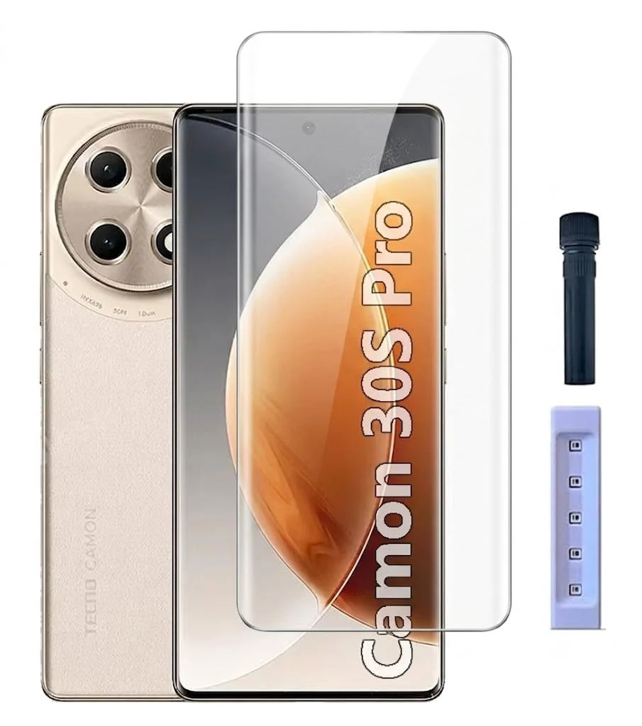 MOBIGON Liquid UV Tempered Glass Screen Protector for Tecno Camon 30S Pro, Clear