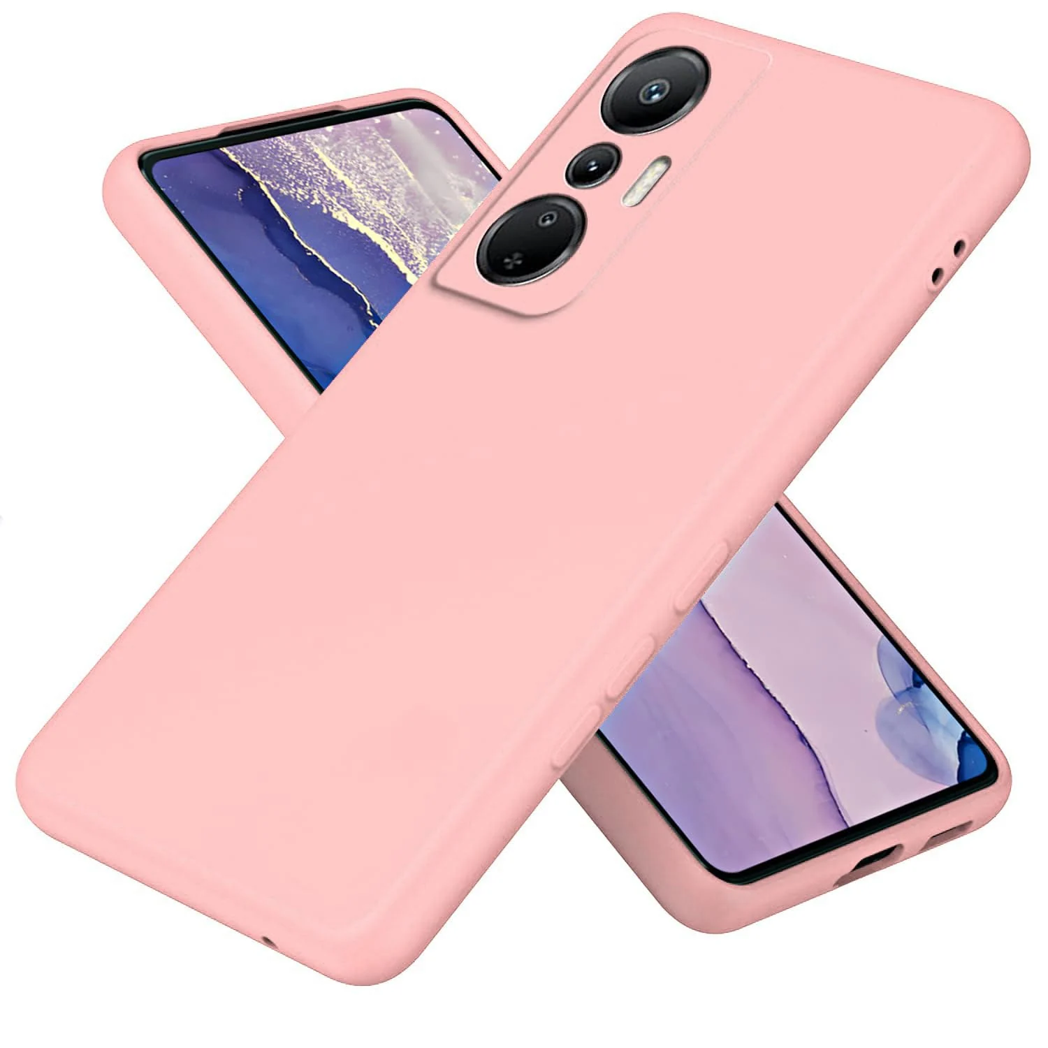 DL3 Mobilak Soft Silicone Gel Bumper Case for Infinix Hot 20 - Pink Sand