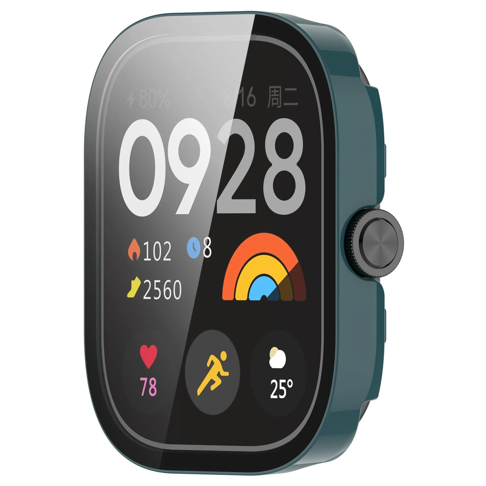DL3 MOBILAK Full-Coverage Watch Case with Tempered Glass for Xiaomi Redmi Watch 4, Green