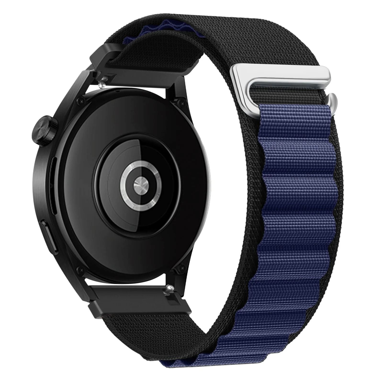 DL3 Mobilak Alpine Loop Band Sport Nylon 22MM For Samsung Galaxy Watch 3 45mm/Watch 46mm/Gear S3/Huawei watch GT4 46MM/GT3 46MM/Watch 3&4/Watch 3&4 Pro/GT2E/GT2 Pro/GT2 46MM/Amazfit GTR 2/2e/3/3 Pro/4 - Black & Blue