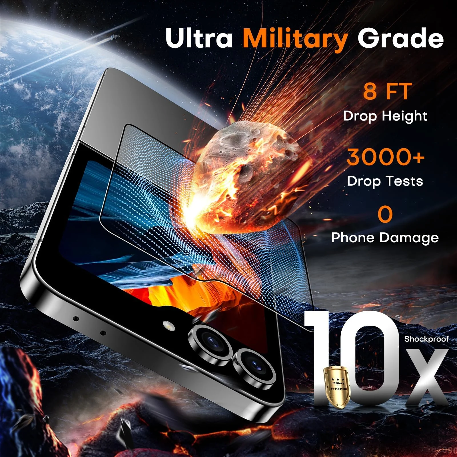 DL3 Mobilak Screen Protector for Samsung Galaxy Z Flip 6, Tempered Glass Screen Saver Premium HD Protective, Scratch Resistant, NO-Bubble, 9H Hardness, Full Coverage Film - Clear