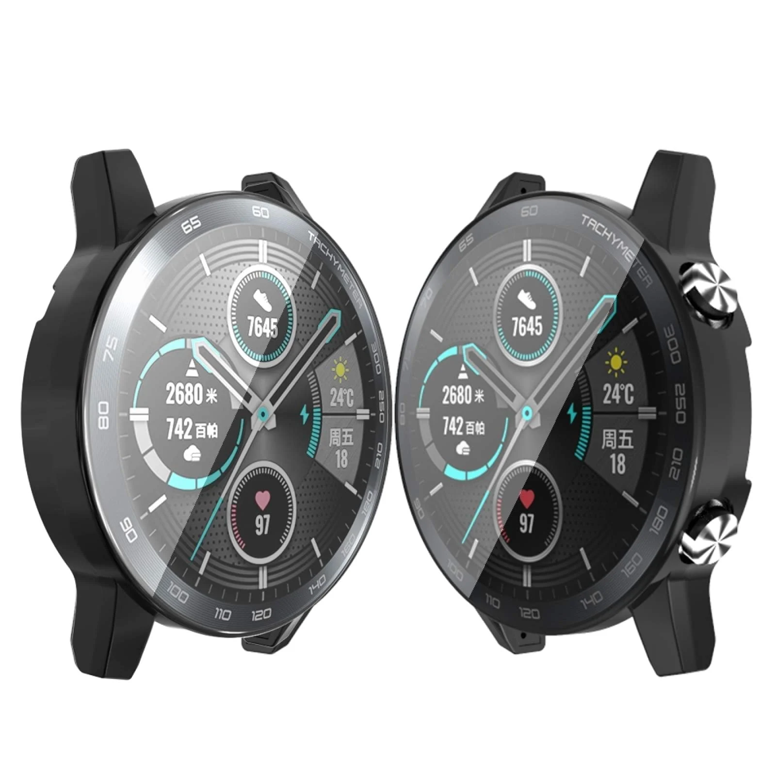 DL3 Mobilak Case Compatible with Huawei Watch GT2 46mm Case All-Around Screen Protector Watch Soft TPU Shockproof Cover Slim Guard Thin Bumper Shell Protector - Black