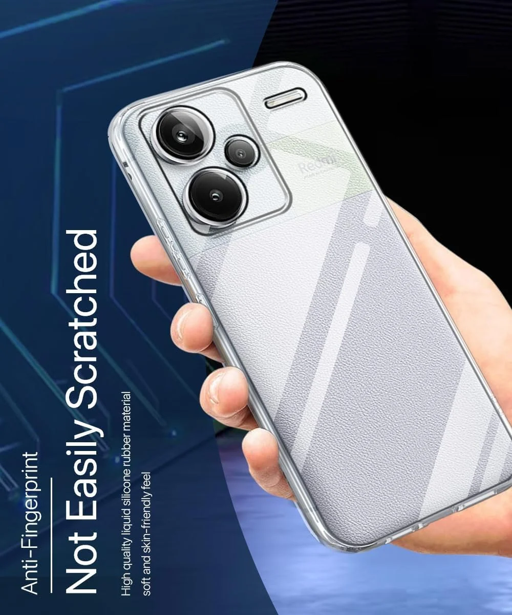 DL3 Mobilak Case Compatible with Xiaomi Redmi Note 13 Pro+ Plus 5G Case Crystal Soft TPU Gel Case Flexible Silicone Anti-Scratch TPU Cover - Clear