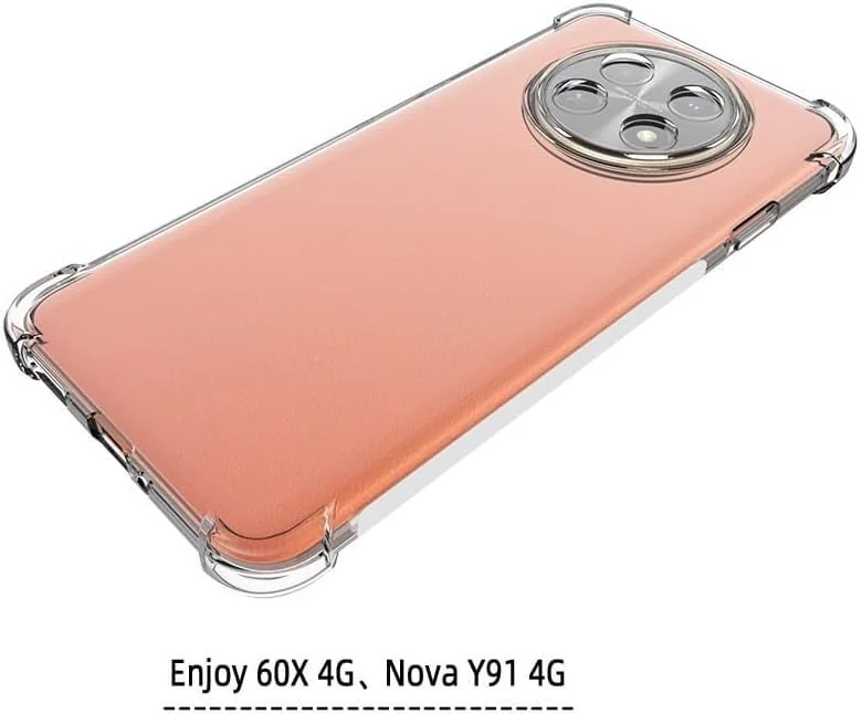 DL3 Mobilak Case Compatible with Huawei Nova Y91 4G, Cover Silicone TPU Gorilla Anti-shock Protector Camera Shockproof Corners - Clear