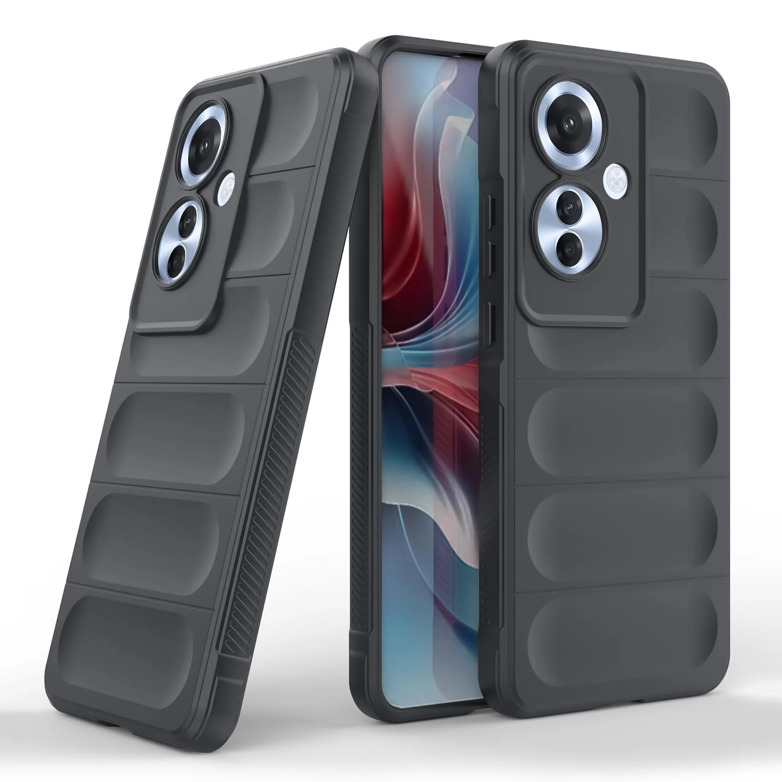 DL3 Mobilak Rugged Protective Case for OPPO Reno 11F / Reno11 F 5G, Camera protection, Shock-absorbing protection, Non-slip grip - Dark Gray