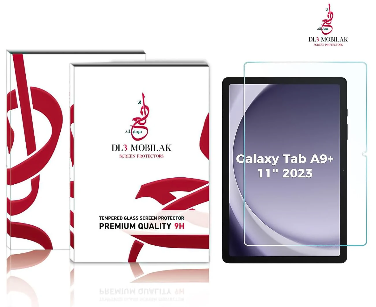 DL3 Mobilak Screen Protector For Samsung Galaxy Tab A9 Plus 10.9 Inch 2023 Tablet Tempered Glass Film [HD Crystal ] [Easy Installation] [Scratch Resistant] [9H Hardness] - Clear
